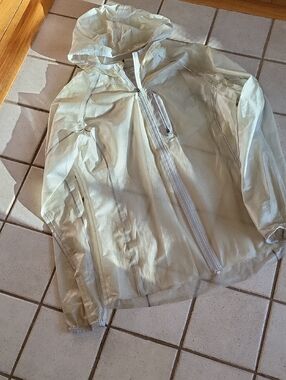 Lightweight Hooded Windbreaker Jacket In White, With Silver Reflective Trim